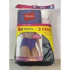 Hanes 100% Cotton Solid Tagless Briefs Womens Size 8 ***ONLY 6 Pk***